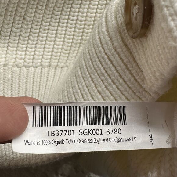 Quince 100% Organic Cotton Ivory Oversized Boyfriend Knit Cardigan Size Small - Picture 9 of 11